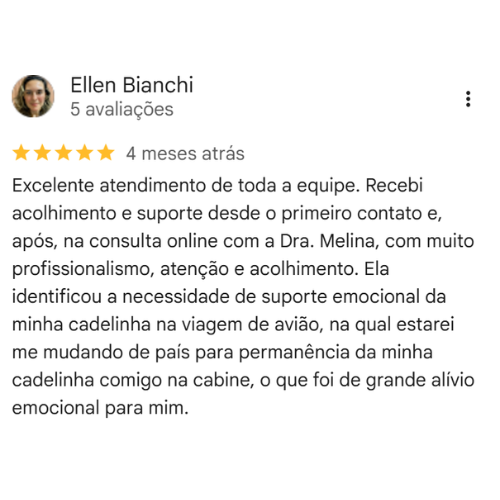 Depoimento Google Dra. Melina Teixeira